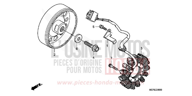 GENERATRICE de CBF600N ABS PEARL AMBER YELLOW (Y200) de 2009